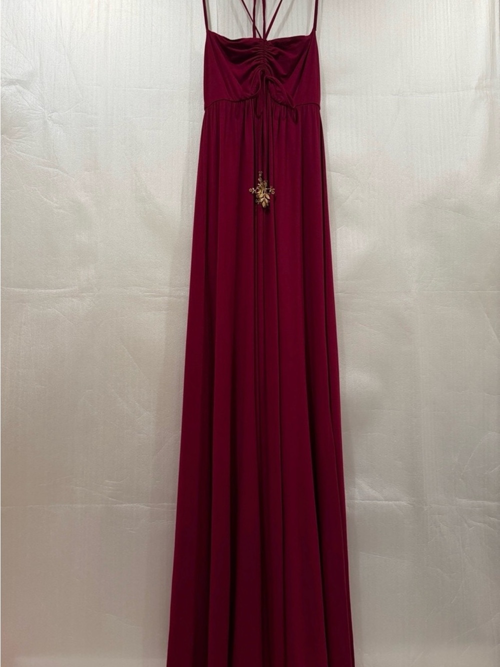 Sweetees Burgundy Jersey Knit Maxi Dress with Charm Accent Size XS